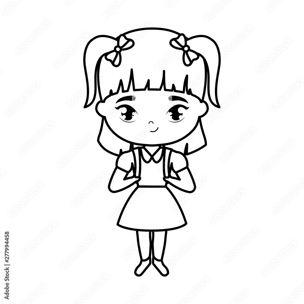cute little student girl avatar character cute little student girl avatar character