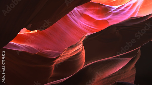 colorful sandstone rock wall in upper antelope canyon, az