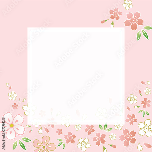 和柄素材 - 桜の和風デザインフレーム © 二本杉
