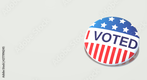  I voted America badge 3d rendering image.