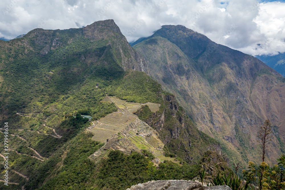 View to Machu Picchu from Hayna Picchu mountain