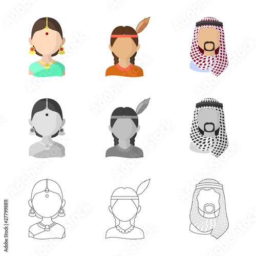 Vector illustration of imitator and resident logo. Set of imitator and culture stock symbol for web.