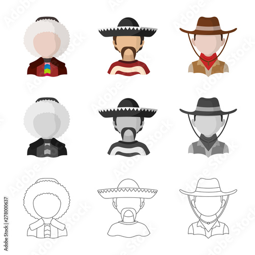 Vector illustration of imitator and resident logo. Collection of imitator and culture stock symbol for web.