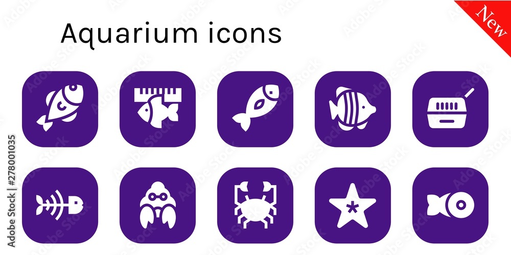 aquarium icon set