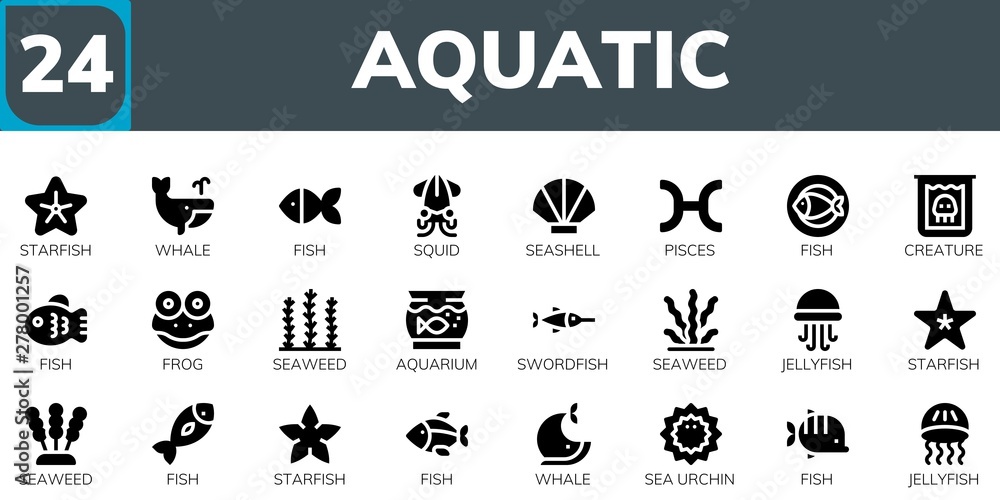 aquatic icon set aquatic icon set