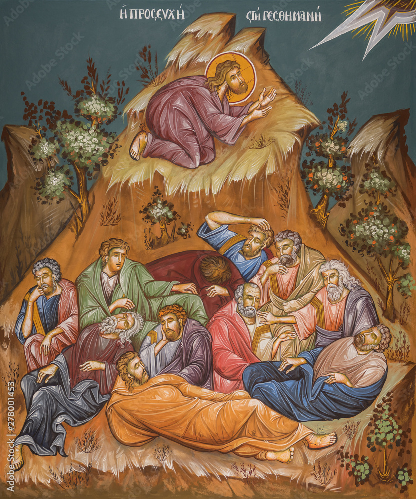 Jesus praying in Gethsemani