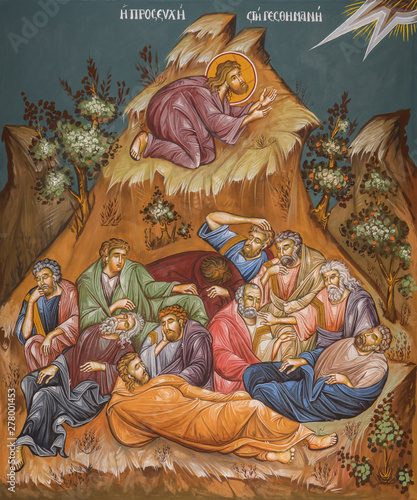 Jesus praying in Gethsemani