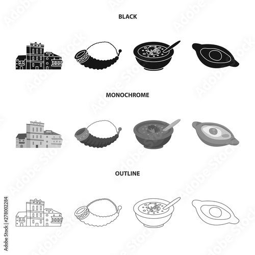 Isolated object of culture and sightseeing logo. Collection of culture and originality stock vector illustration.
