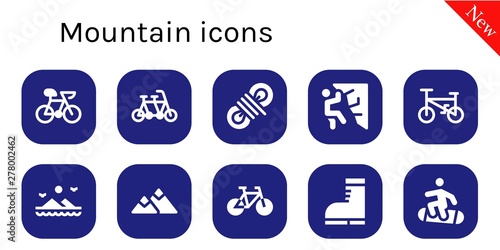 mountain icon set