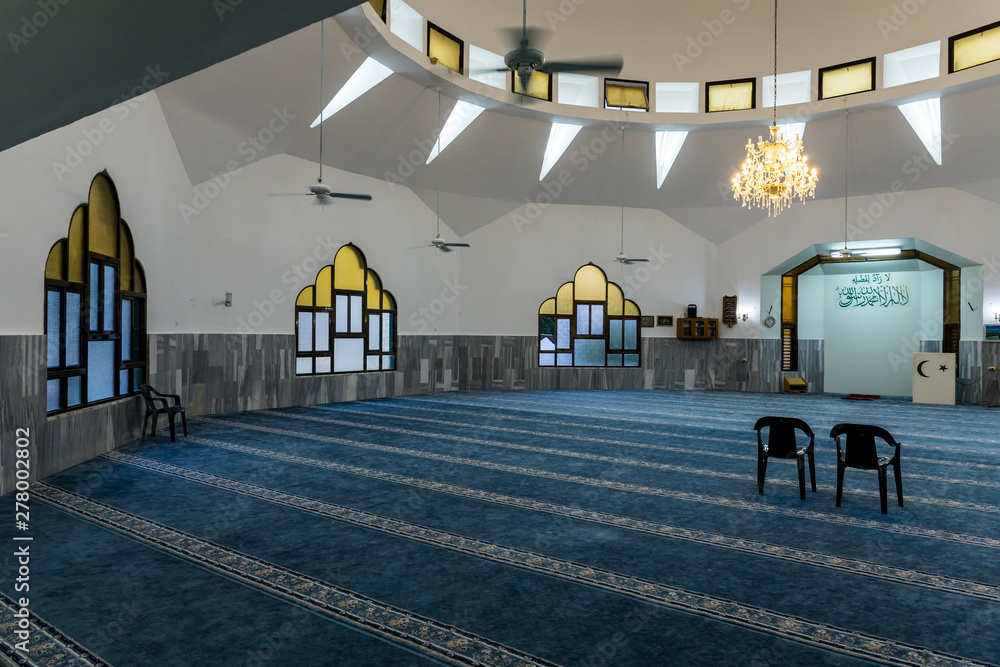 inside a mosque prayer hall