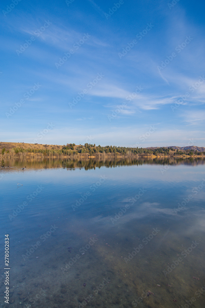 Reflections in the water, lake and nature