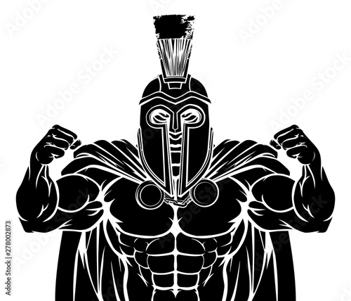 A Spartan or Trojan warrior cartoon sports mascot