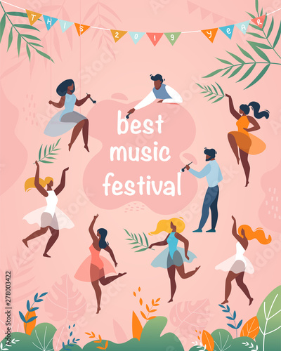 Best Music Festival Vertical Banner Placard Flyer