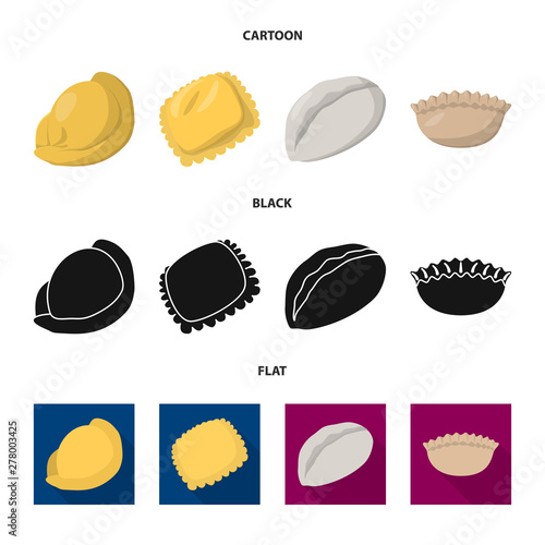Vector illustration of products and cooking symbol. Set of products and appetizer stock symbol for web.