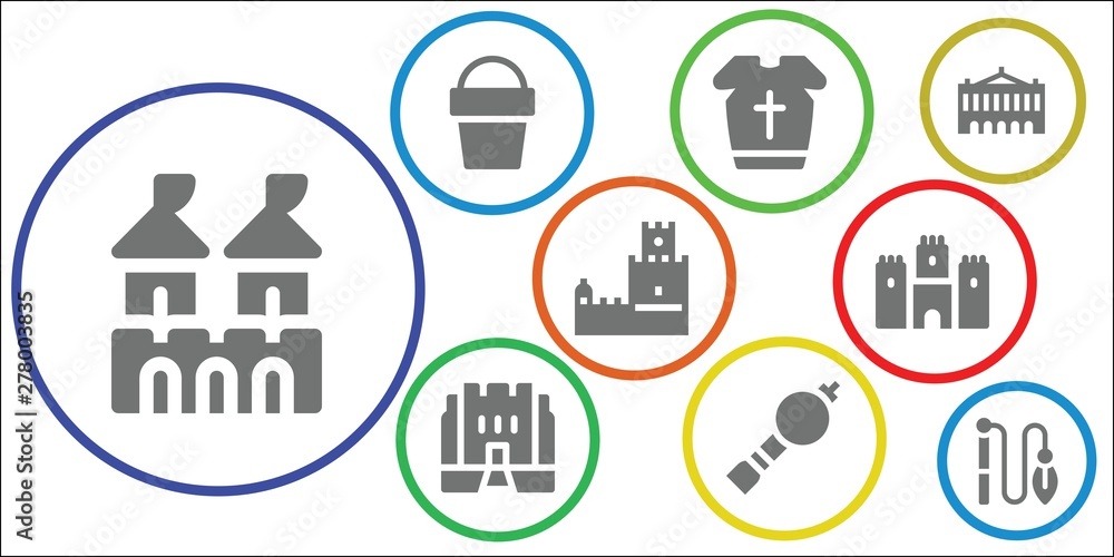 castle icon set castle icon set