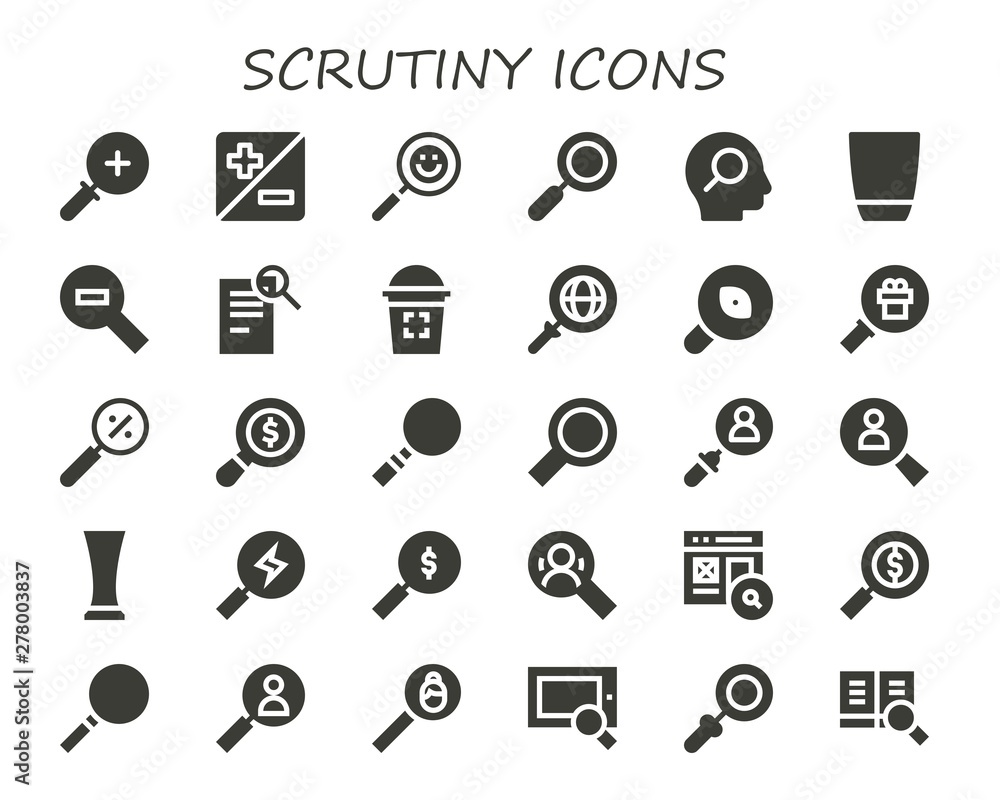scrutiny icon set scrutiny icon set