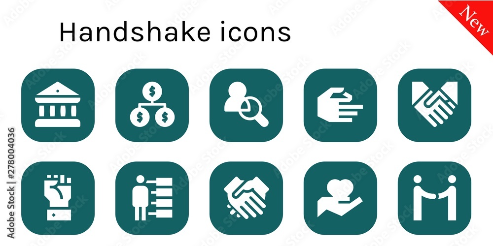 Fototapeta premium handshake icon set