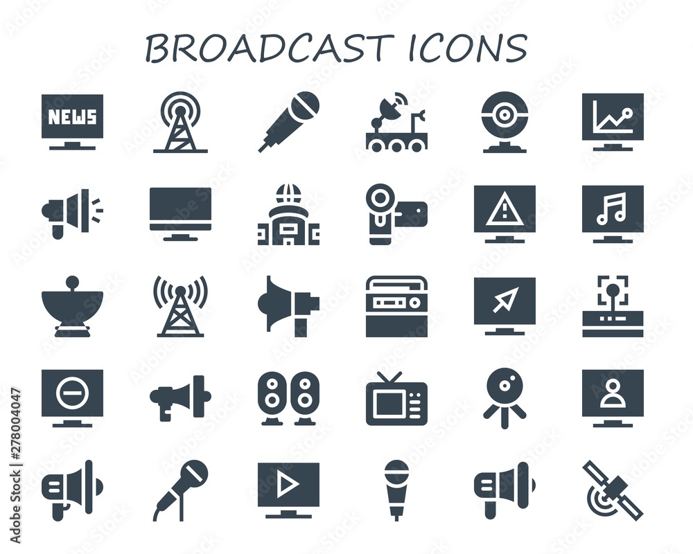 broadcast icon set