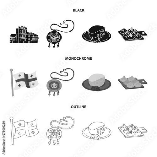 Isolated object of culture and sightseeing logo. Collection of culture and originality stock symbol for web.