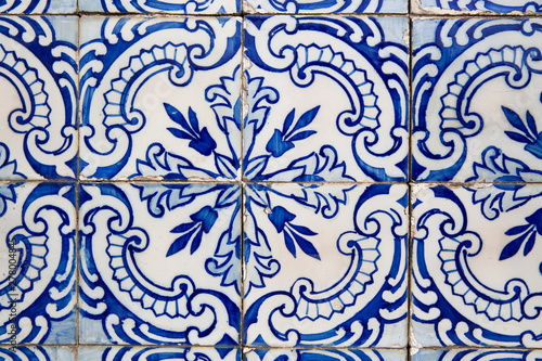 Traditional ornate portuguese decorative tiles azulejos