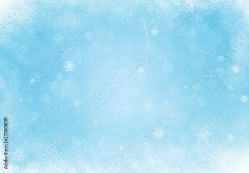 Photography Abstract Blue Winter Background with Ice and Snow