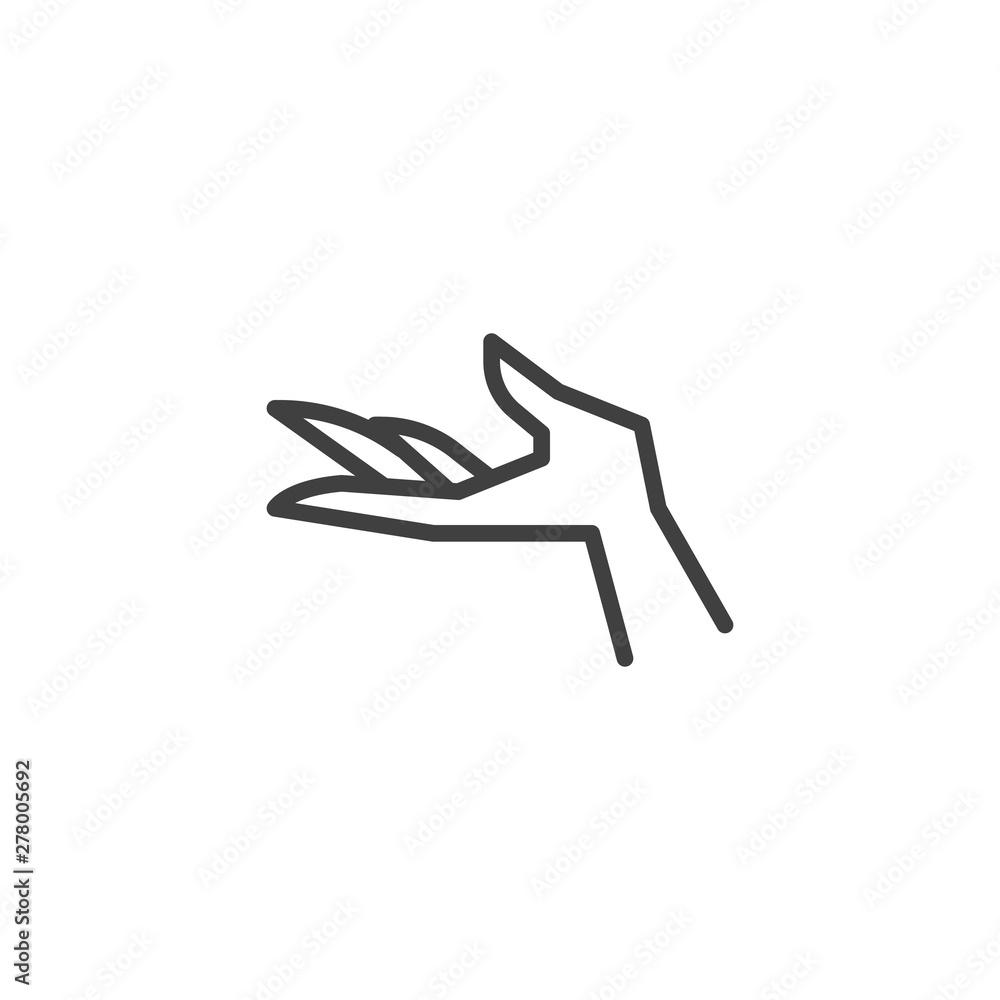 Hand showing something line icon. linear style sign for mobile concept and web design. Offer hand gesture outline vector icon. Symbol, logo illustration. Vector graphics Hand showing something line icon. linear style sign for mobile concept and web design. Offer hand gesture outline vector icon. Symbol, logo illustration. Vector graphics