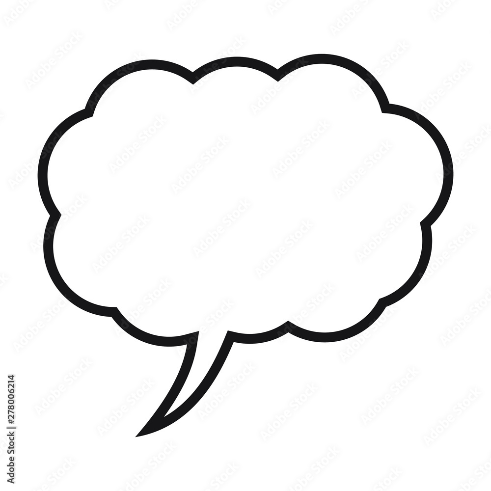 Thinking cloud, Dialog box line icon, chat cartoon bubbles. Blank empty line speech bubbles.