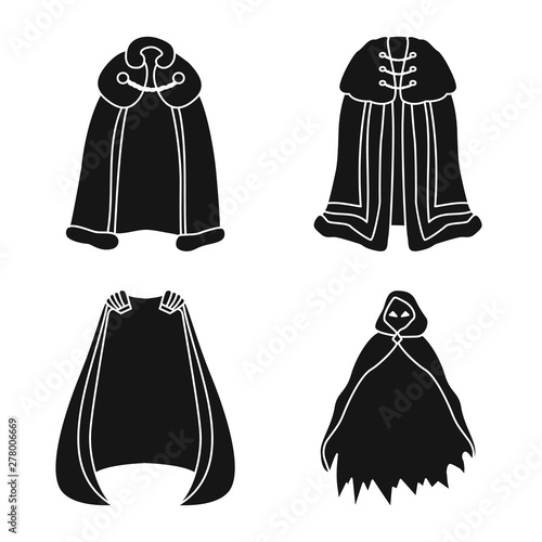 Isolated object of fabric and garment logo. Set of fabric and clothes stock symbol for web.