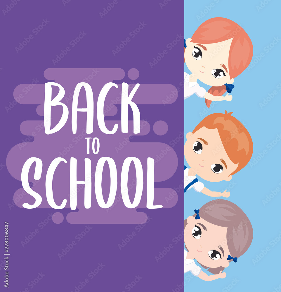 back to school with little students