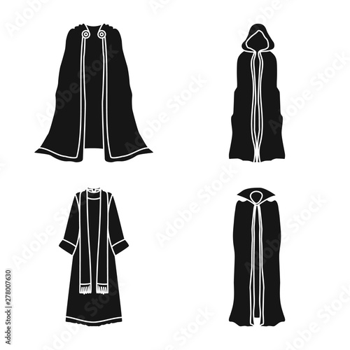 Vector illustration of fabric and garment logo. Collection of fabric and clothes vector icon for stock.