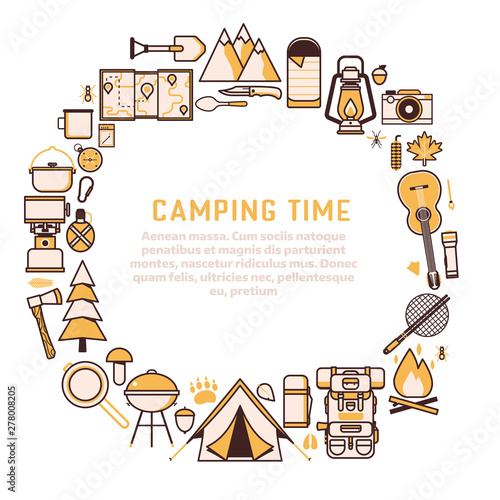 Camping and Hiking Camp Invitation Leaflet Template