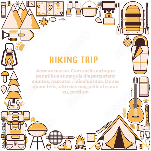 Camping and Hiking Camp Invitation Leaflet Template