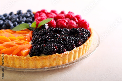 Assorted berries and fruit tart
