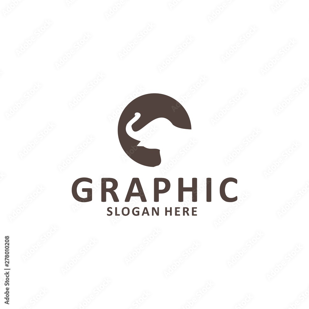 Obraz premium Elephant outline logo, simple vector illustration of the elephant