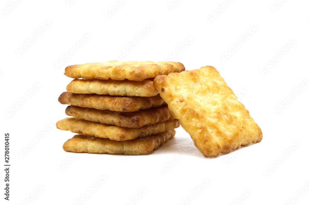 Biscuits cracker homemade, Square design, Butter coconut and sweet flavored. Isolated on white background. Biscuits cracker homemade, Square design, Butter coconut and sweet flavored. Isolated on white background.