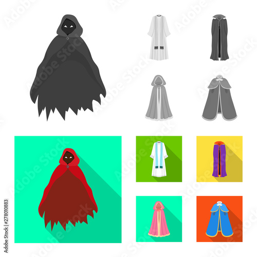 Vector design of material and clothing icon. Set of material and garment stock symbol for web.