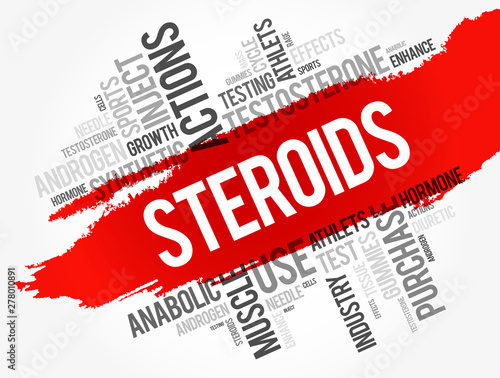 Steroids word cloud collage, health concept background