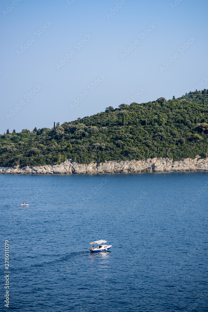 Boat going to Lokrum Island in Croatia