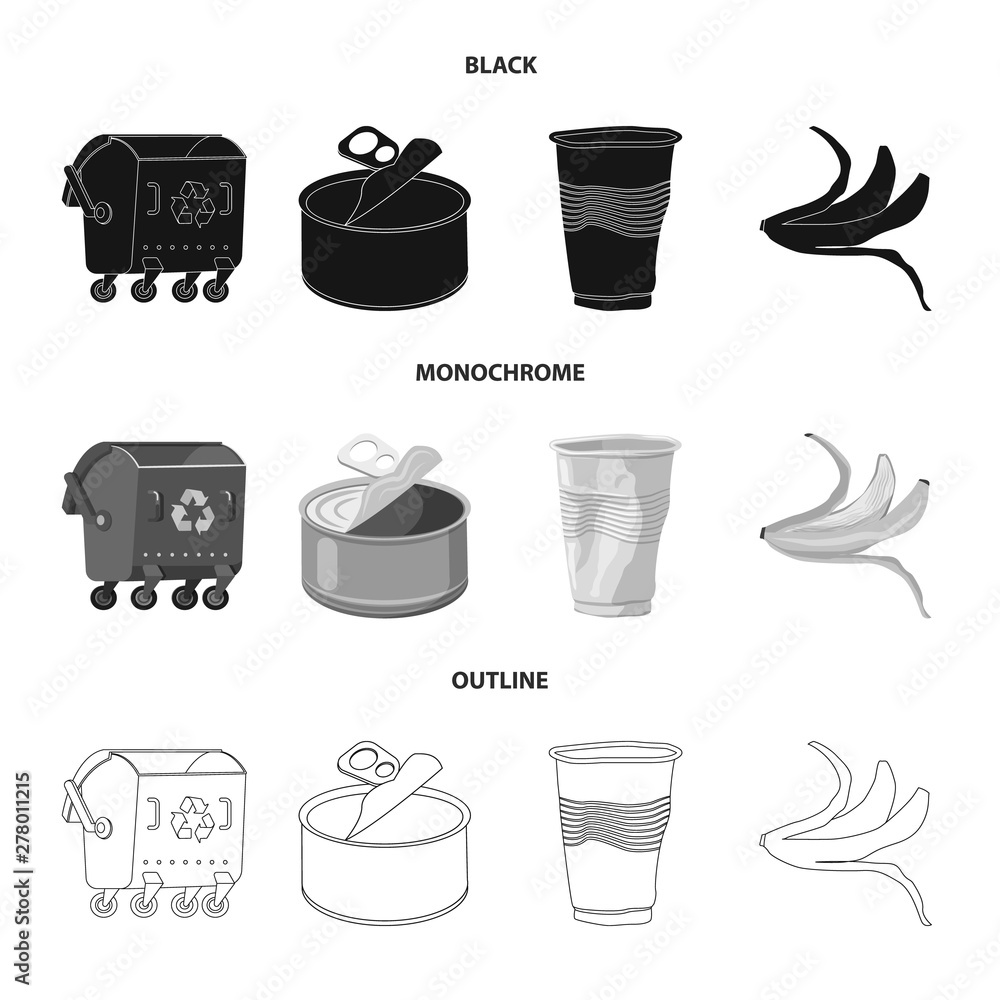 Obraz premium Vector illustration of dump and sort logo. Collection of dump and junk stock symbol for web.