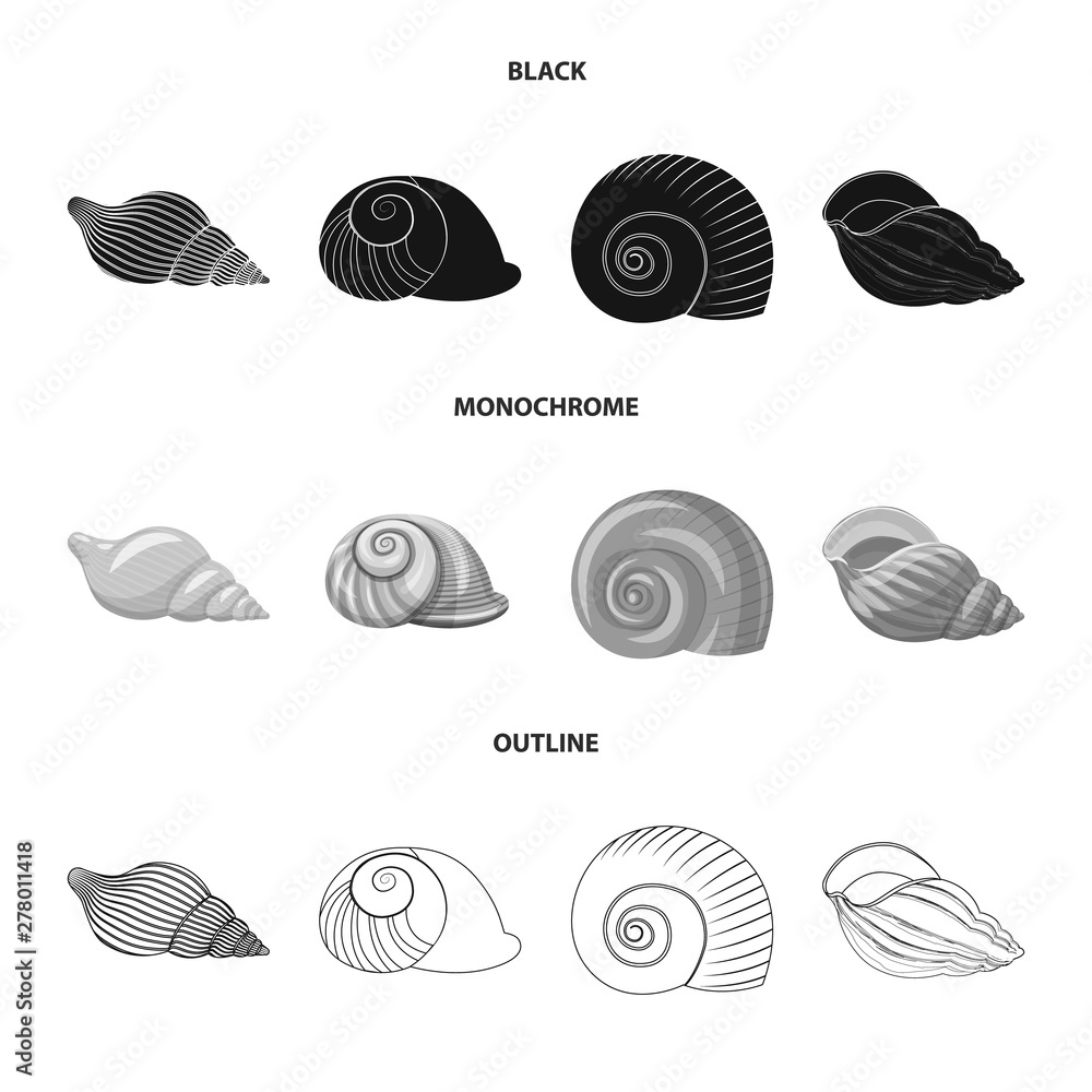 Vector design of animal and decoration logo. Set of animal and ocean stock vector illustration. Vector design of animal and decoration logo. Set of animal and ocean stock vector illustration.