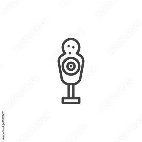 Human target line icon. linear style sign for mobile concept and web design. Gun shooting target outline vector icon. Symbol, logo illustration. Vector graphics
