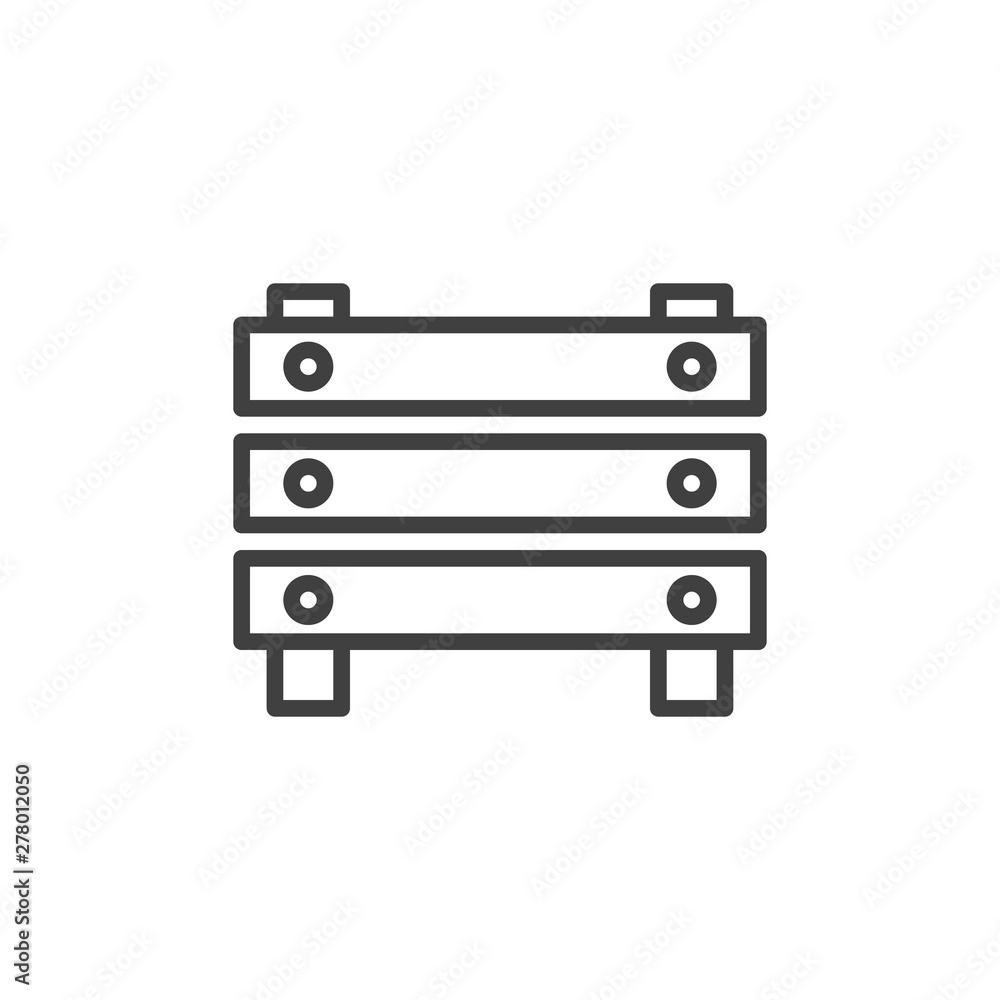 Fencing barrier line icon. linear style sign for mobile concept and web design. Wood plank barrier outline vector icon. Symbol, logo illustration. Vector graphics Fencing barrier line icon. linear style sign for mobile concept and web design. Wood plank barrier outline vector icon. Symbol, logo illustration. Vector graphics