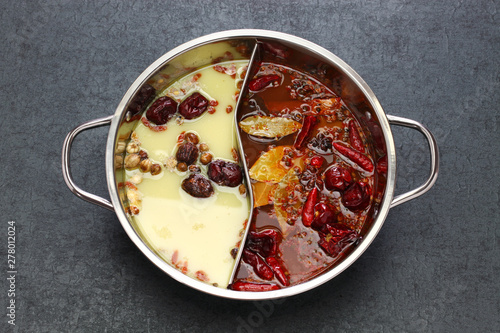 Fotografie chongqing yin yang hot pot, chinese cuisine