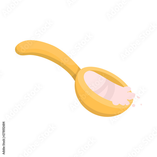 Vector illustration of spoon and milk icon. Set of spoon and yogurt stock symbol for web.