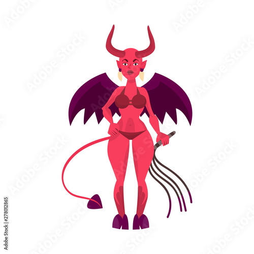 Isolated object of devil and girl sign. Collection of devil and satan stock symbol for web.