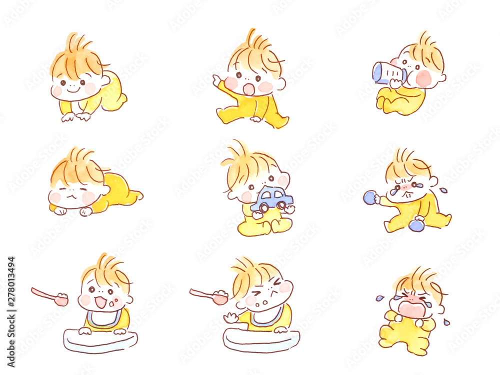 さまざまな赤ちゃんのイラスト さまざまな赤ちゃんのイラスト