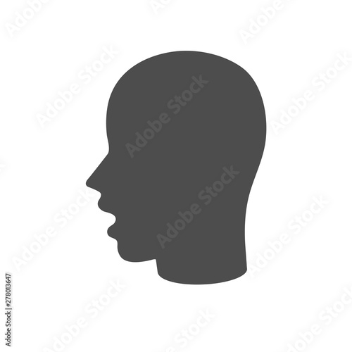 Head silhouette with open mouth icon
