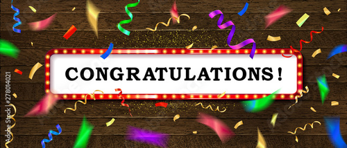 Congratulations banner with glitter decoration
