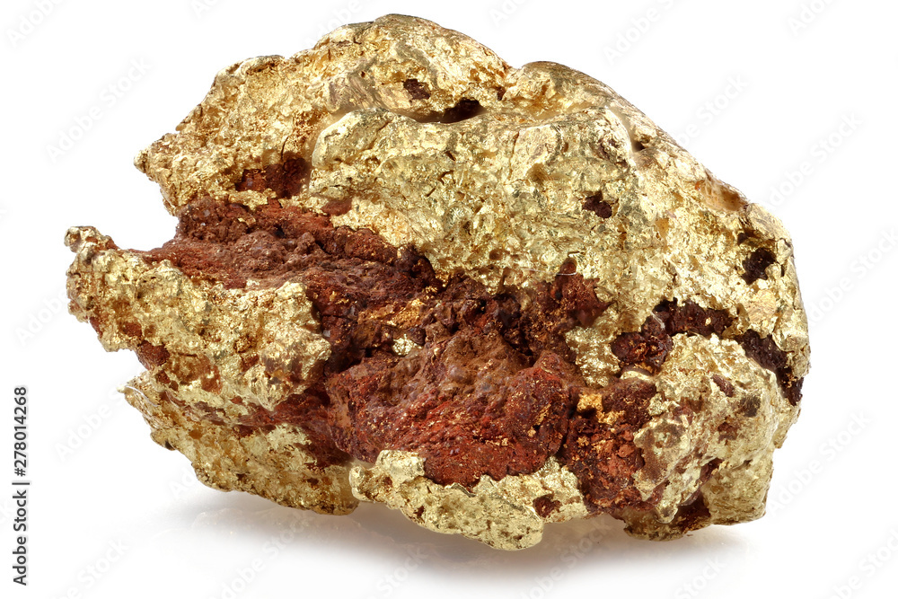 native 1.05 gram gold nugget from Kenieba District, Mali, Africa isolated on white background native 1.05 gram gold nugget from Kenieba District, Mali, Africa isolated on white background