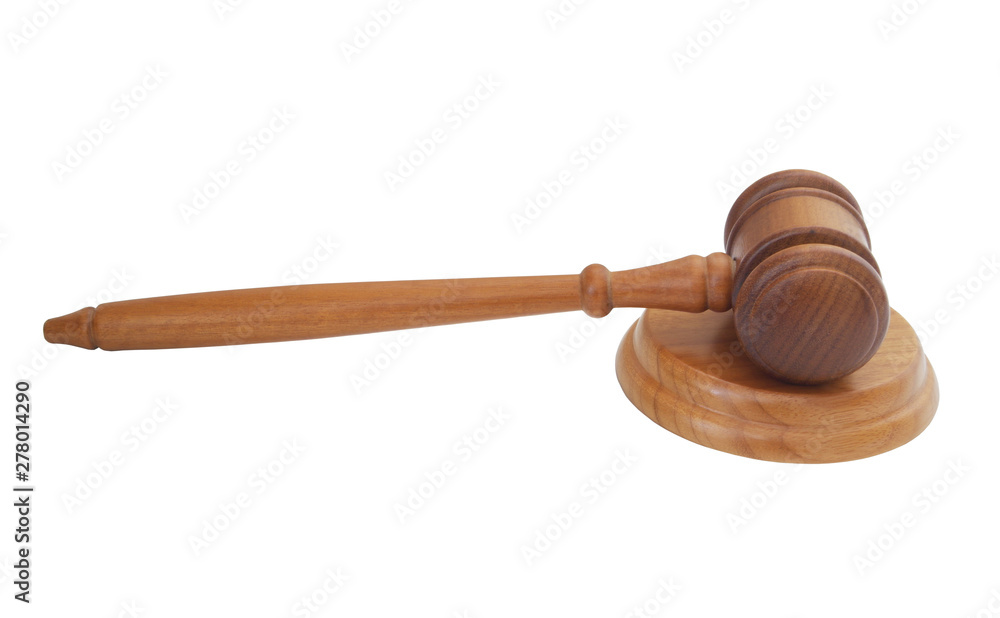 Wooden gavel isolated, legal and auction concept Wooden gavel isolated, legal and auction concept